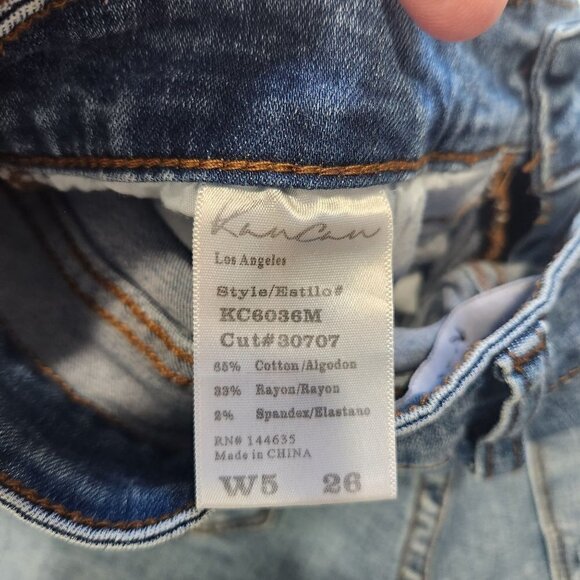 KanCan Denim Shorts Womens Size 26 Rolled Cuff Distressed Mid Rise Boho Festival - Picture 3 of 7